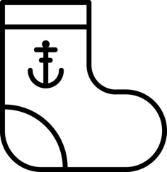 Baby Boy Sock Tracing Svg Vector, Free Vectors File